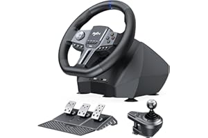 PXN - V9 Gen2 Racing Wheel - 270&900° Car Sim Steering Wheel, 3 Pedals, H Shifter, APP Support, Vibration Feedback - Gaming Steering Wheel for PC, PS4, Xbox One, Xbox Series X/S
