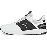 Puma Golf Men's Ignite Elevate Golf Shoe, White- Black-Metallic Silver, 13