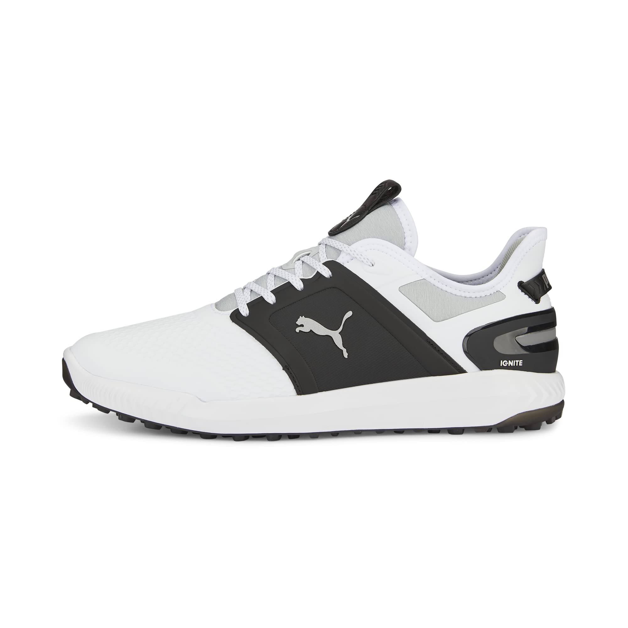 Puma Golf Men's Ignite Elevate Golf Shoe, Puma White-Puma Black-Metallic Silver, 15 Image
