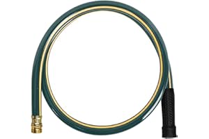 SOLUTION4PATIO EXPERT IN GARDEN CREATION Solution4Patio Short Leader Green Garden Hose 5/8 in. x 6 ft. -Kink Free, No Leaking, Male/Female Fittings -Heavy Duty Durable Flexible Lightweight Water Pipe -Brass Aluminum Ends for Household & Yard