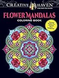 Creative Haven Flower Mandalas Coloring Book: Stunning Designs on a Dramatic Black Background (Creative Haven Coloring Books) by Marty Noble