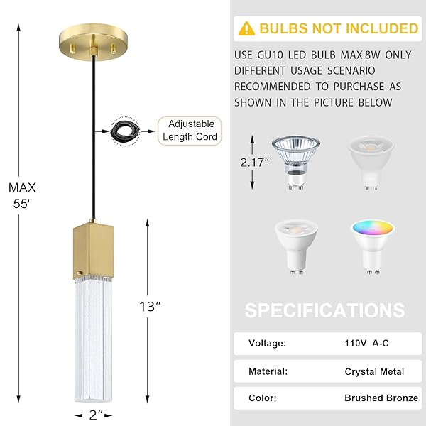 SEEDED CRYSTAL SHINY HANGING KITCHEN ISLAND PENDANT CEILING LIGHT MODERN CONCISE FIXTURE,2 PACK GOLD FINISH FOR KITCHEN ISLAND DINING ROOM BEDROOM HALLWAY