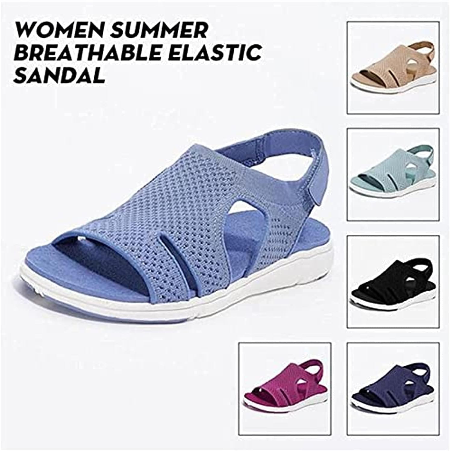 KMZL Gogolot Women Summer Breathable Elastic Sandal, Breathable Wedge Sandals for Women : Sports & Outdoors