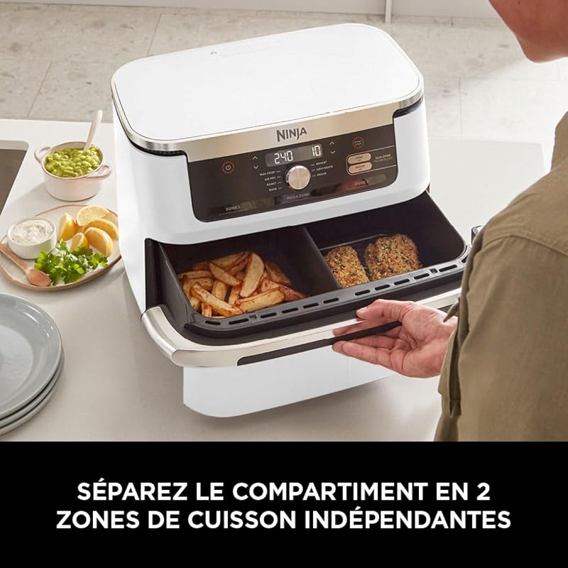 Foodi FlexDrawer Air Fryer 2 Compartiments, 10,4L, Blanc