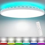 Peasur 49cm LED Ceiling Light 46W 5400LM RGB Backlight Remote Dimmer 3000-6500K