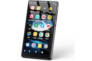 AHENOD 5" MP3 Player with Bluetooth and WiFi, 80GB Android Portable MP4 Player, Kids Player with Speakers, HiFi Sound, Music Player with Spotify, Amazon Music, YouTube, Play Store, up to 512GB