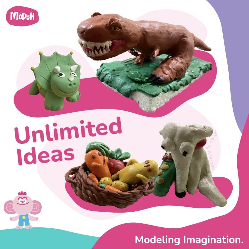 MODOH Plasticine Oil Based Modeling Clay, Non Hardening Reusable Clay, Non Toxic No Bake Professional Oil Base Sulfur Free Sculpting Clay (White)