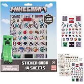 Minecraft Sticker Book for Kids, 14 Sheets, 1200+ Stickers, 2 Puffy Sheets | Minecraft Sticker Set for Arts &amp; Crafts, Birthday, Water Bottle, Scrapbook, Gifts &amp; School, Creeper, Enderman, Diamond Sword