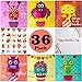 WAVEJOE Valentine's Day Cards 3D Foldable Holographic Monster Valentine Card Set with Heart Stickers and Envelopes Gift Choice for Kids Classroom Party Favor (30 Pack) (Holographic Monster Cards)