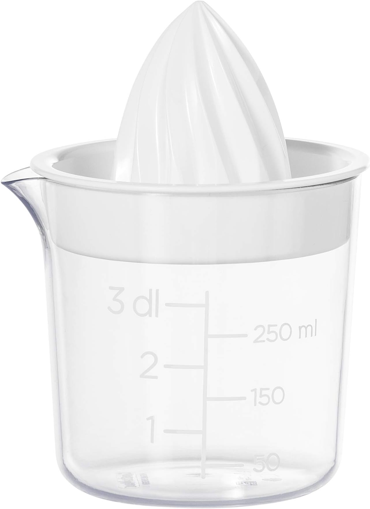 GASTROMAXCitrus press - Easy juice pressing from limes, lemons and oranges - Clear ml markings - Durable SAN plastic - Dishwasher safe - BPA free - Made in Sweden