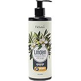 Hekaya Natural Olive Oil Liquid Soap – Linden Scent | Handmade, Vegan, Sulfate & Paraben Free | Gentle Face, Hand & Body Wash | Moisturizing Castile Cleanser | 13.5 fl oz Pump Bottle
