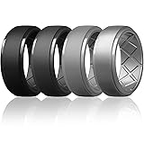 Egnaro Men's Silicone Rings 10mm Wide 2.5mm Thick