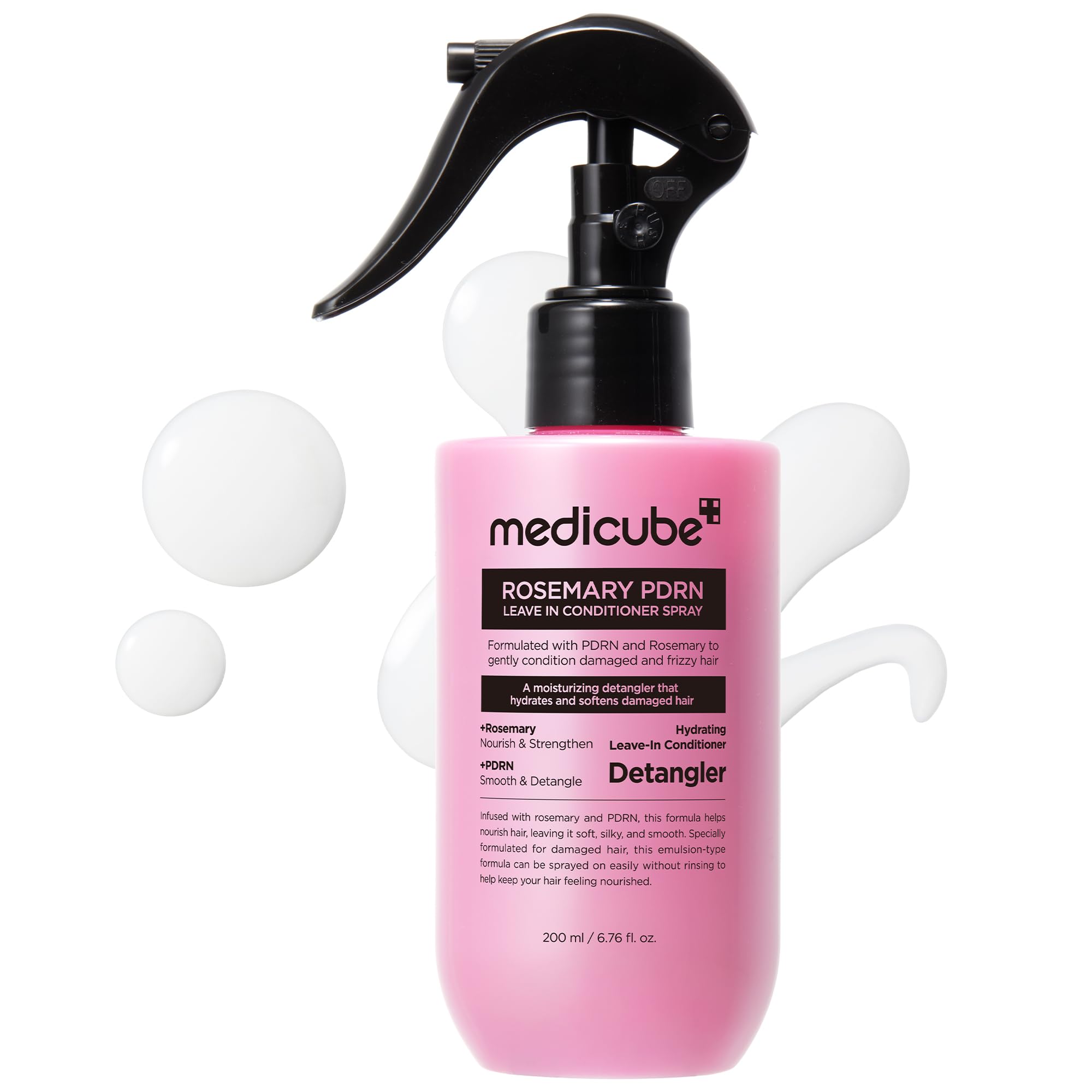 medicube Rosemary PDRN Leave in Conditioner Spray, Do-It-All Detangler | Multitasking Heat Protectant, Lightweight Anti-Frizz
