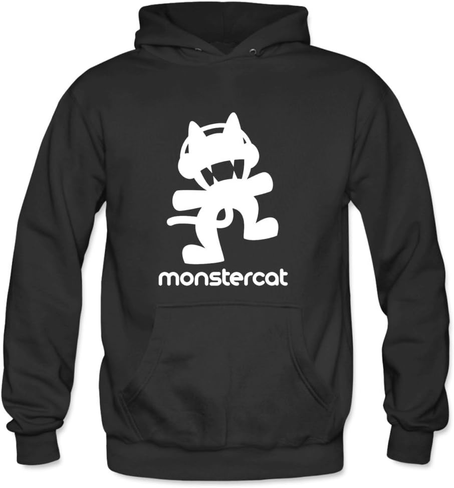 Julongcul Men's Cool Music Cat Monster 2 Pullover Hooded Sweatshirt