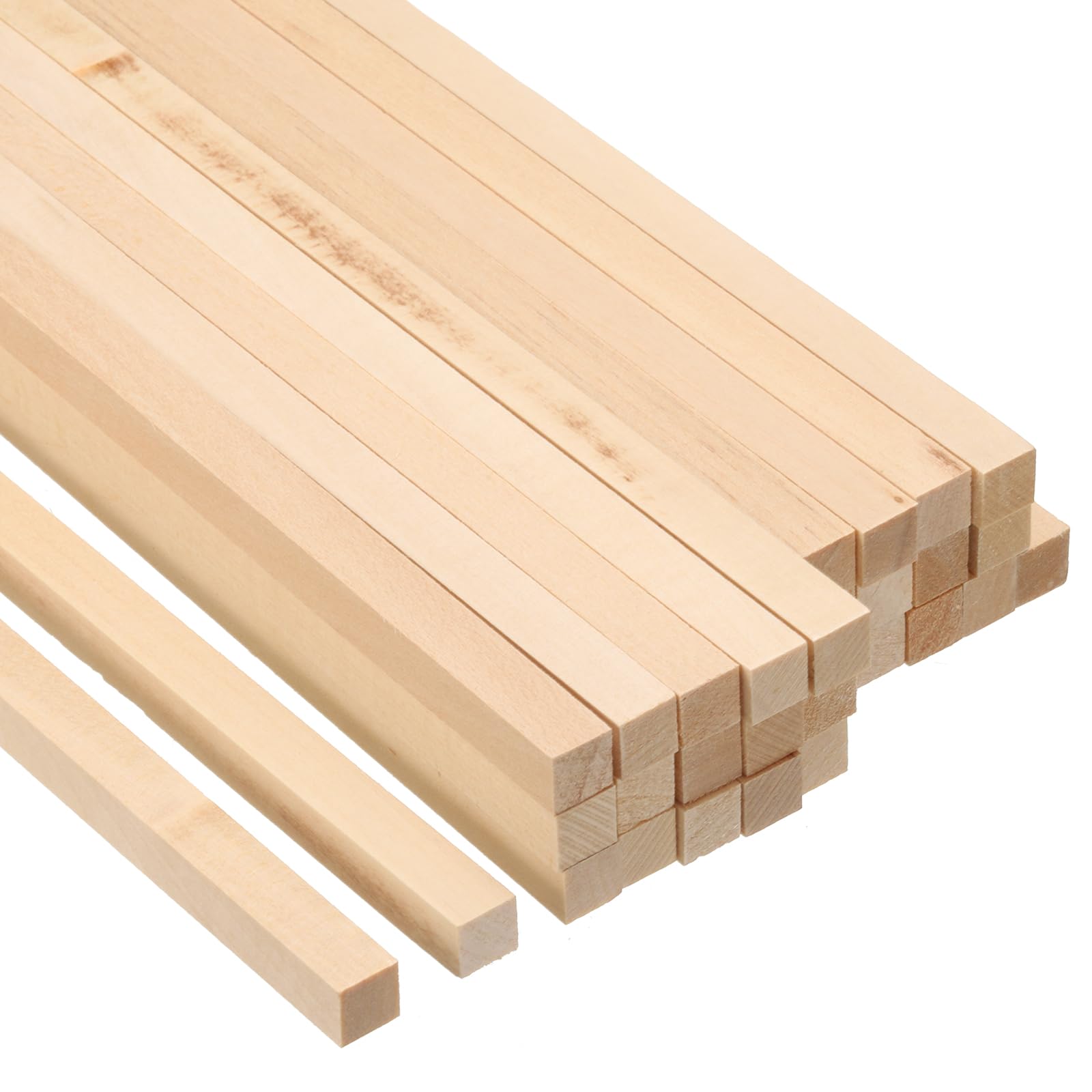 PATIKIL 3/8 Inch Dowel Rods Wood Sticks, 30 Pcs 8 Inch Long Square Wooden Dowels Unfinished Hardwood Sticks for Craft DIY Supplies