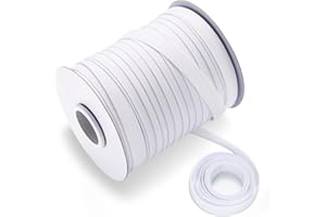 Tewadoo Bias Tape Double Fold 1/2 Inch - White 55 Yards Polyester Binding Tape for Sewing, Quilt Binding, Hemming, Seaming and Fabric Piping