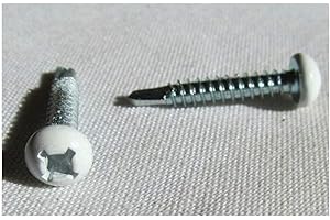 GENERAL FOAM PLASTICS 100 Pan White Head Screw # 8 X 1" Quad Drive Self Tap Drill Screws Cargo RV