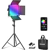 NEEWER Upgraded RGB LED Studio Video Light with Tripod Stand, App Control 50W 7000Lx CRI97+ 3200-5600K Dimmable Panel Key Lighting Kit for Game Streaming YouTube Recording Photography, RGB660 PRO II
