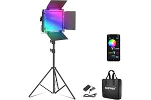 NEEWER Upgraded RGB LED Studio Video Light with Tripod Stand, App Control 50W 7000Lx CRI97+ 3200-5600K Dimmable Panel Key Lig