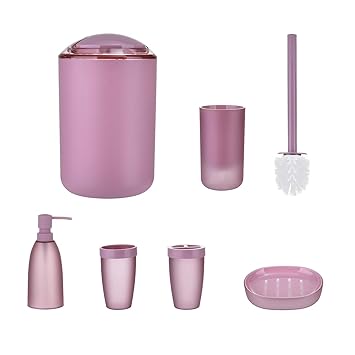 Jycra 6 Stuck Modernes Design Das Badezimmer Zubehor Set Kunststoff Und Zahnburstenhalter Zahn Die Lotion Spender Becher Seifenschale Wc Burste Und Mulleimer Fur Badezimmer Plastik Rose As Shown Amazon De Kuche Haushalt