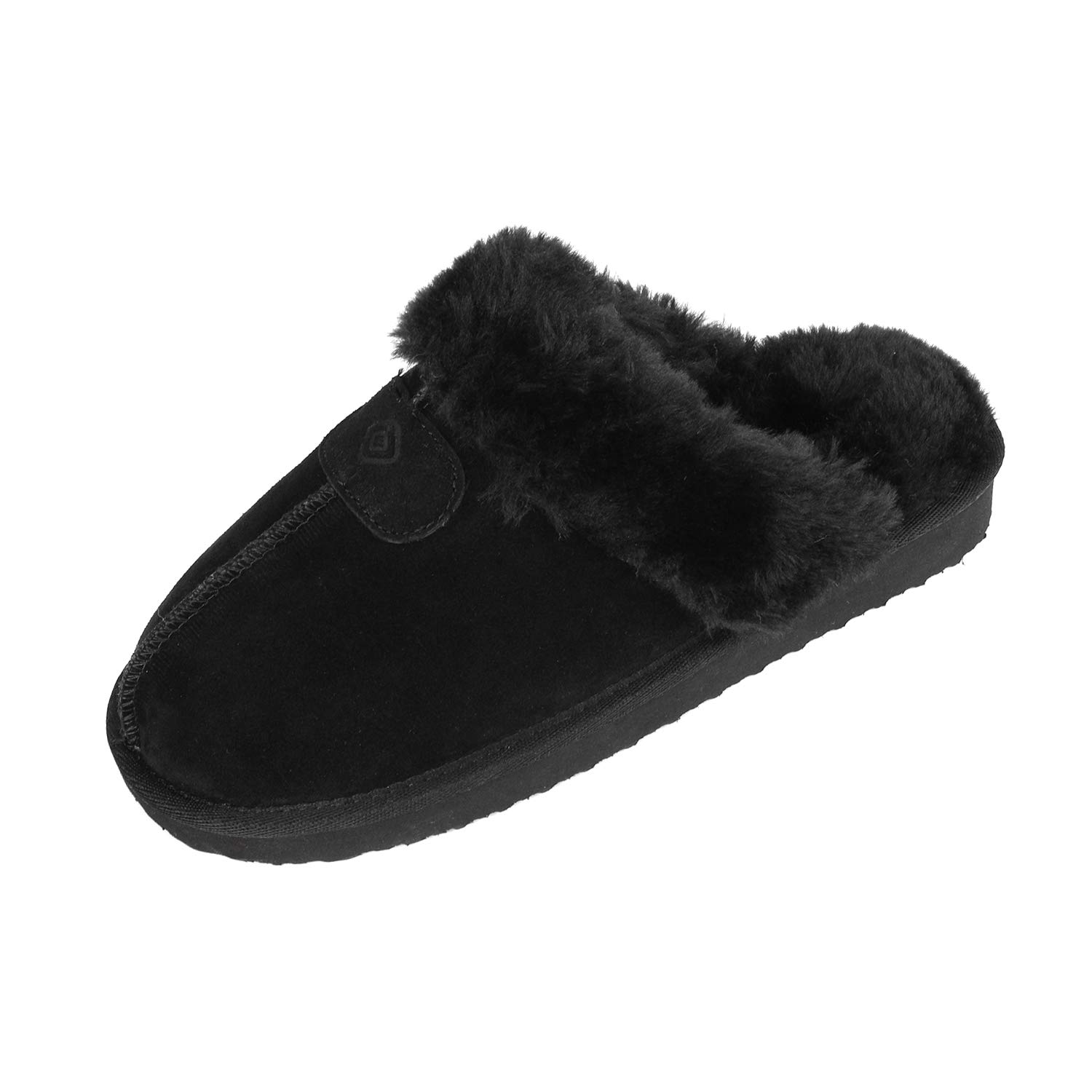 DREAM PAIRS Women's Cozy_05 Black Suede Faux Fur Winter House Slippers Size 8.5-9 M US