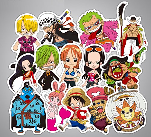 One Piece Anime Cartoon Laptop Stickers Waterproof Skateboard Pad Macbook Car Snowboard Bicycle Luggage Decor (48pcs)