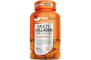 Herbtonics Multi Collagen for Women - Biotin Gummies for Hair Skin & Nails - Collagen Supplements for Women - Supports Hair Growth & Healthier Skin - 60 Gummies