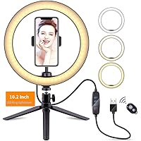 Video Light Dimmable LED Ring Light Ring lamp Photography Light with Phone Clip Holder Tripod Stand for YouTube Makeup Selfie