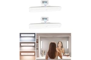 EZVALO 2 Pack Wireless Makeup Light, Rechargeable Vanity Lights for Mirror with 3 Color Modes, Stepless Dimming, Touch Control & Adjustable Angle, Cordless Bathroom Mirror Light, Gift for Women