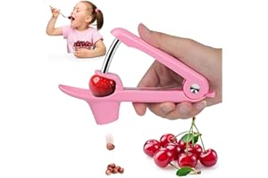 AXPSW Cherry Pitter Tool,Cherry Pitter Cherry Stone Remover Tool for Making Cherry Jam Cherries Corer Pitter Tool，Cherry & Olive Pitter with Space-Saving Lock Design,Cherries Corer Pitter Tool（Pink)