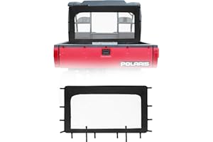 ZIDIYORUO UTV Rear Soft Windshield for 2005-2008 Polaris Ranger 500/700/Crew - 600D Windshield with Zippered PVC Window | All-Weather Dustproof, Waterproof, Snowproof Protection & Roll-Up Ventilation