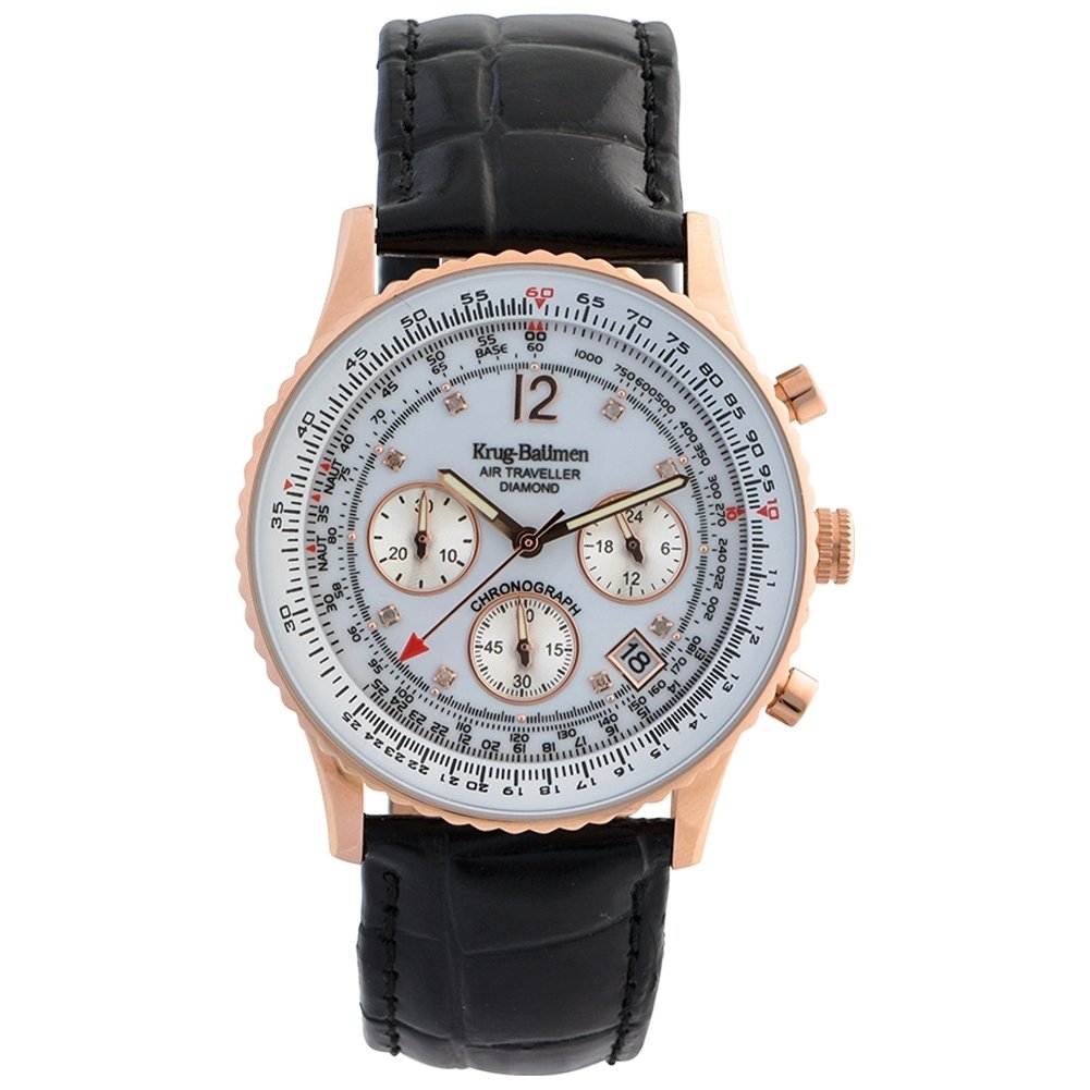 Krug-Baumen 400702DS Mens Air Traveller Diamond Watch