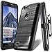 COVRWARE [Iron Tank] case compatible with ZTE Blade Z Max (Z982)/Sequoia, with Built-in [Screen Protector] Heavy Duty Full-Body Holster Armor [Brushed Metal Texture] Case [Belt Clip][Kickstand], Black