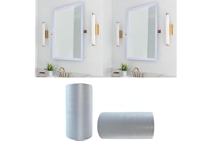 YESUS 11 Yard White Wood Grain Wallpaper Border Removable PVC Waterproof Peel and Stick Wallpaper,Bathroom Mirror Frame Border Sticker Wall Decor 3.93in x 393in