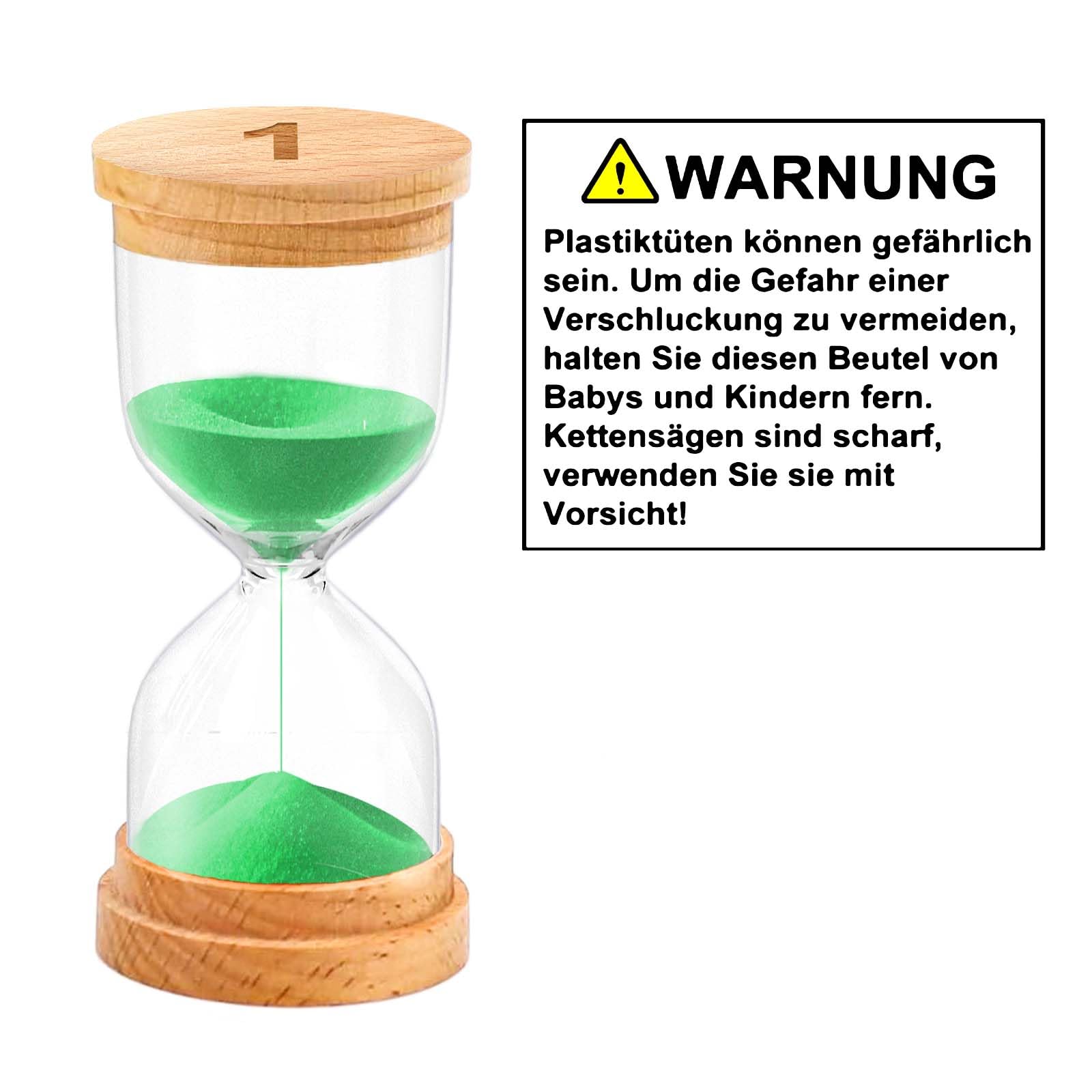 Holz Sanduhr Zeitmesser Sanduhren Set - 1/2/5/10/30 Minuten Timer für Kinder, Klein Wood Sand Uhr Glas Minute Clock für Schule Kita Klassenzimmer Spiele Zuhause Küche Büro 8