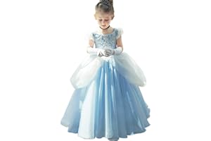 CQDY Girls Cinderella Costumes Halloween Princess Dress Up Fancy Birthday Party Ball Gown