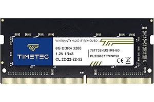 Timetec Premium 8GB DDR4 3200MHz (or 2933MHz or 2666MHz) PC4-25600 Non-ECC Unbuffered 1.2V CL22 1Rx8 Single Rank 260 Pin SODI