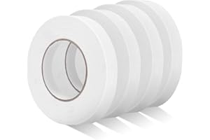 HEYSTYLE Double Sided Foam Tape 0.6in x 16.4ft (15mm x 5m) - 4 Rolls, Waterproof, Strong Adhesive Mounting Tape, White PE Foa