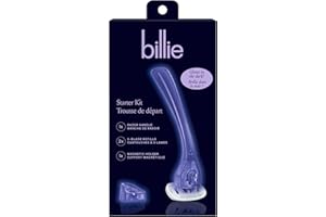 Billie Razors for Women Shave Kit – Women’s Razor + 2 x 5-Blade Razor Refills + Magnetic Holder – Moonbeam