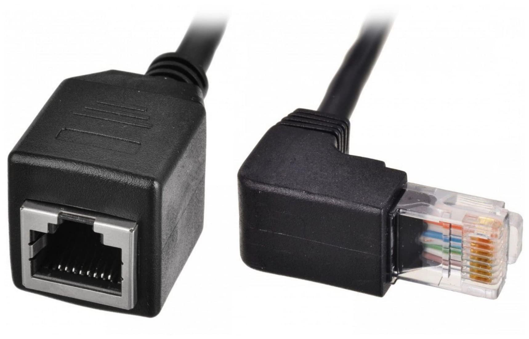 chenyang CY Angled 90 Degree 8P8C FTP STP UTP Cat 5e Male to Female LAN Ethernet Network Extension Cable 50 cm