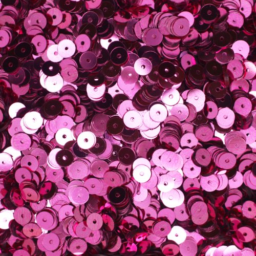 5mm Flat Round SEQUIN PAILLETTES ~ Rich Candy Pink Metallic ~ Loose sequins for embroidery, bridal, applique, arts, crafts, and embellishment. Made in USA.