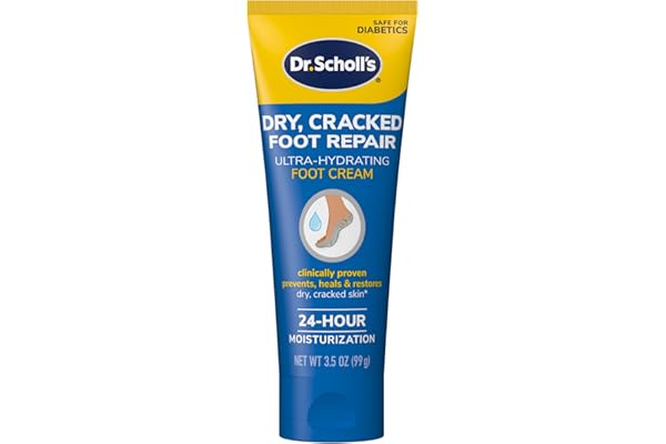 Dr. Scholl's Dry, Cracked Foot Repair Ultra-Hydrating Foot Cream Moisturizer, 3.5 oz, Skin Care Foot Lotion with 25% Urea for Dry Cracked Feet, Heals and Moisturizes for Healthy Feet
