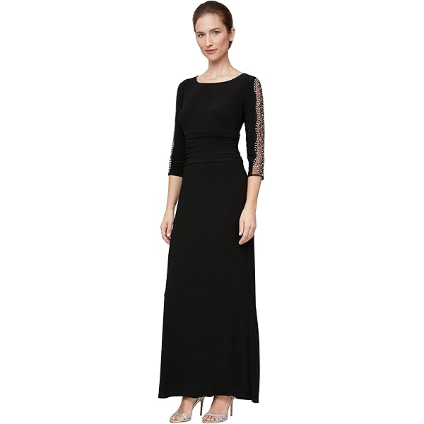 fitted lace wedding dress Amazon.com: S.L. Fashions Women's Sleeveless Solid Color Maxi Dress, Black,  4 : Clothing, Shoes & Jewelry