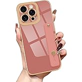 Lafunda for iPhone 16 Pro Case Cute, Luxury Gold Plated for Women Girls Elegant TPU Bumper Cover with Wrist Strap Kickstand Camera Protection Shockproof Silicone Phone Case for iPhone 16 Pro, Pink