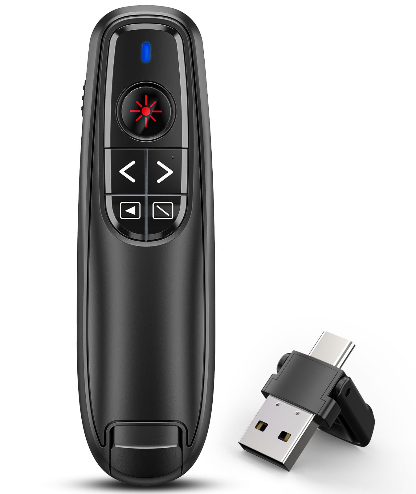 2-in-1 USB Type C Presentation Clicker Wireless Presenter Remote ...