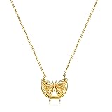 MYEARS Women Butterfly Necklace Gold Horn Moon