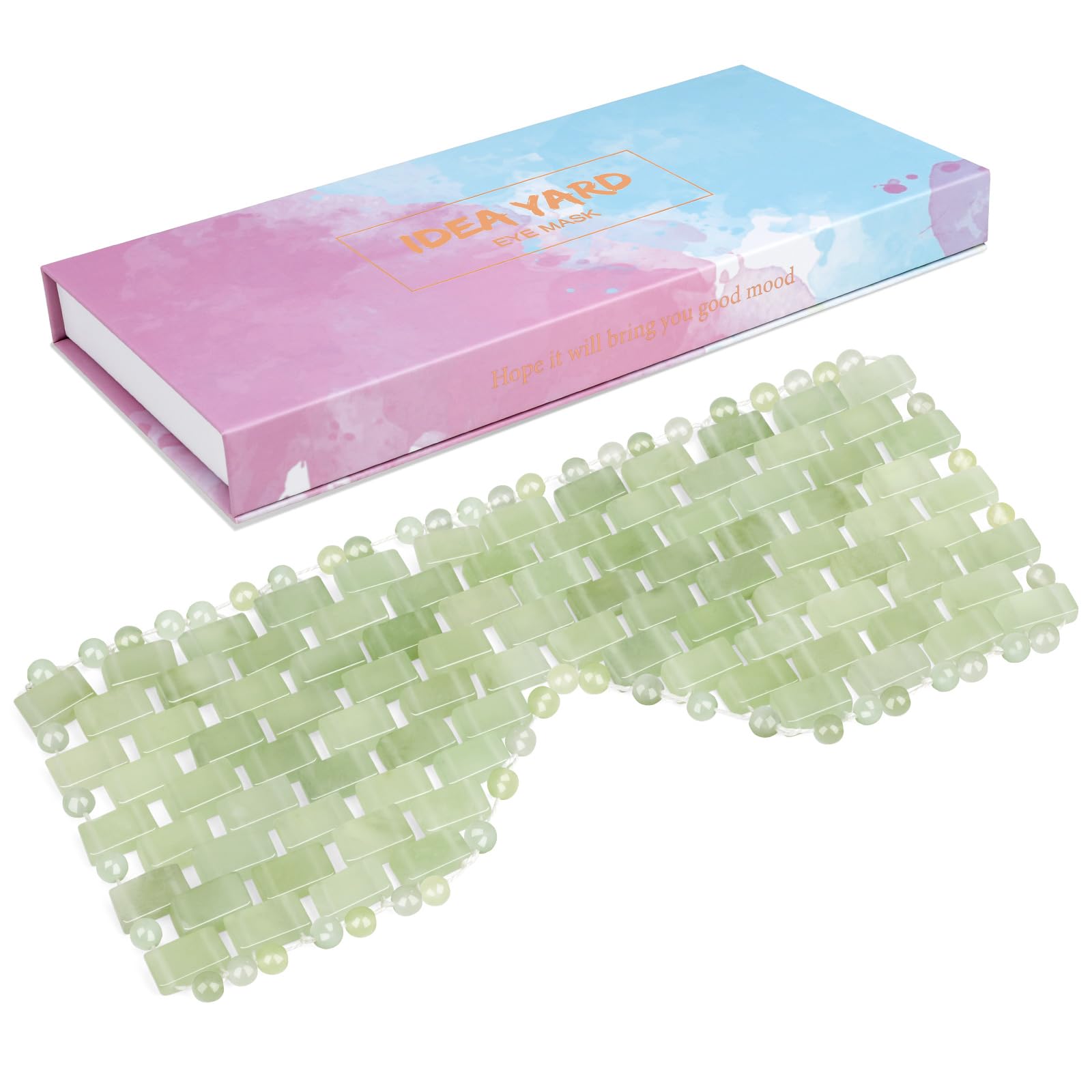 ideayard Jade Eye Mask - Anti-Aging Facial Sleeping Eye Mask Cooling Therapy Blindfold Premium Sleep Eye Mask - 100% Natural Soothe Eye Fatigue