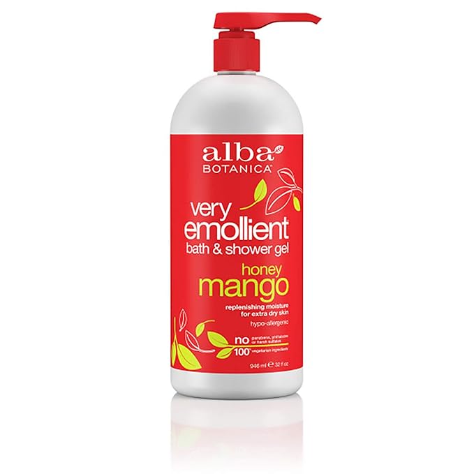 Alba Botanica Very Emollient Honey Mango Bath & Shower Gel, 32 oz.