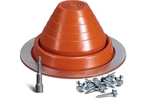 VIVIDA #3 Silicone Metal Roof Pipe Flashing Boot, High Temp Flexible Roof Jack Vent Boot for Pipe OD 1/4" to 5", Screws & Hex Socket Included, 1 Pack