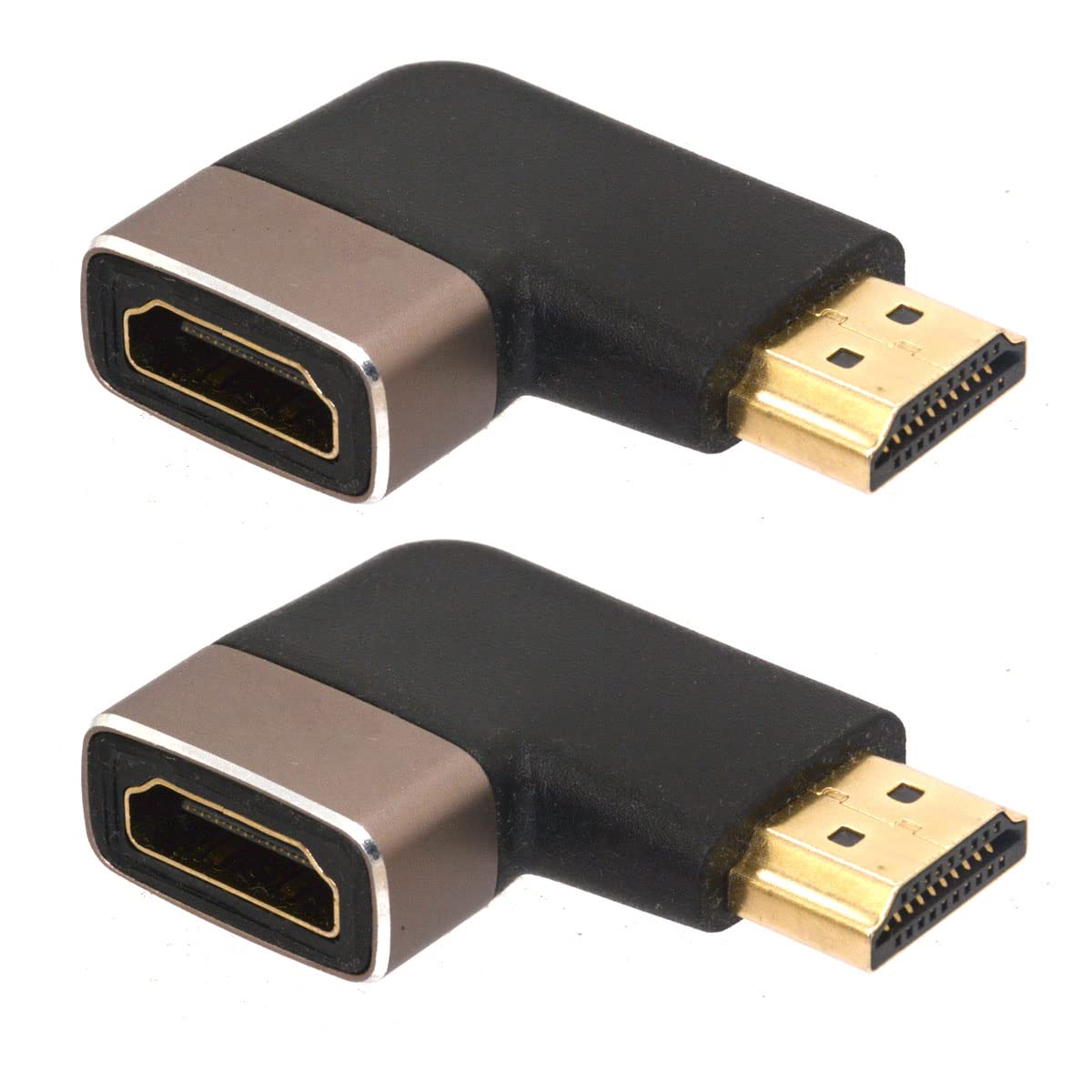 HTGuoji 8K HDMI Extender Adapter, HDMI Left Angle Male to Female Connector HDMI 2.1 Extension Coupler Adapter with 8K@60Hz, 4K@120Hz, HDR, eARC for HDMI Switch Laptop PS4 PS5 Xbox, 2 Pcs (Left)